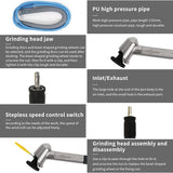 Air Micro Die Grinder Kit,MAG-123N Pneumatic Grinding Pen 120 Degree 23500 RPM JIUNENG
