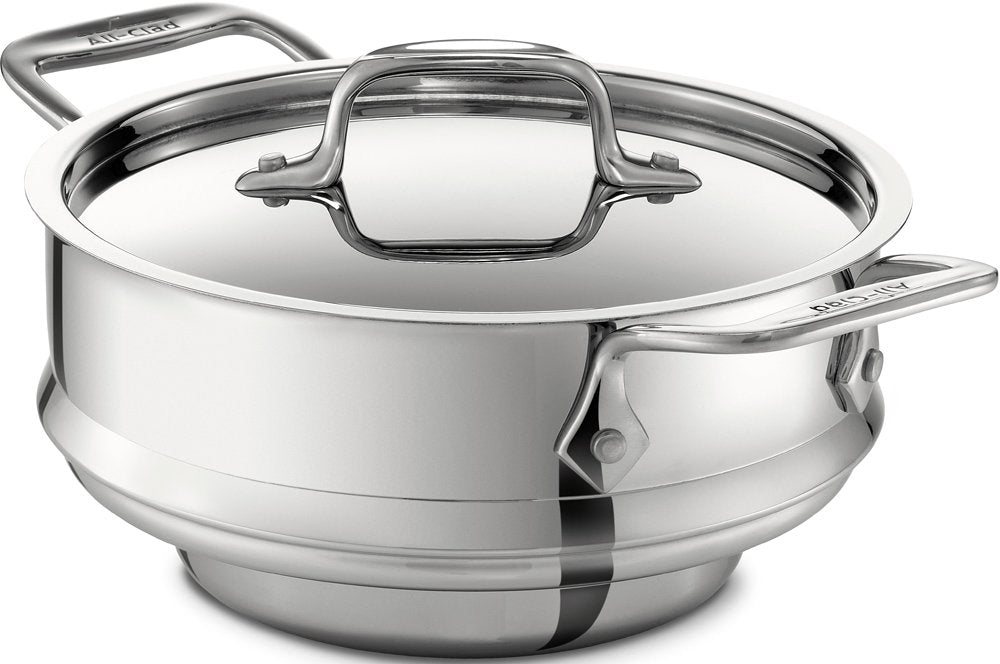 All-Clad Specialty Stainless Steel Universal Steamer for Cooking 3 Quart Food Steamer, Steamer Basket Silver All-Clad