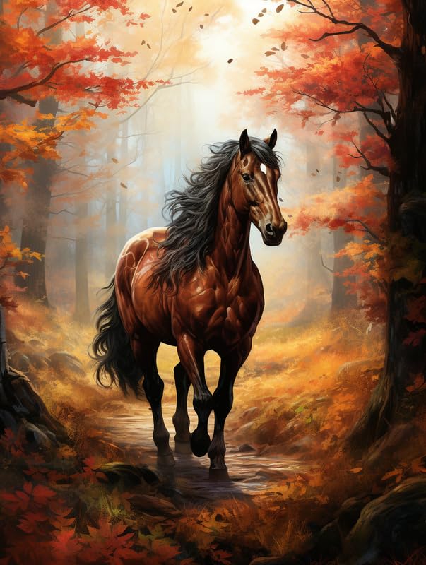 Zariocy Paint by Numbers Kits for Adults -Animals DIY Oil Paintings Canvas Acrylic Paint Set - Horse Paint by Numbers Kit for Beginners and Ideal for Home Decor 16x20 inch-356 Zariocy