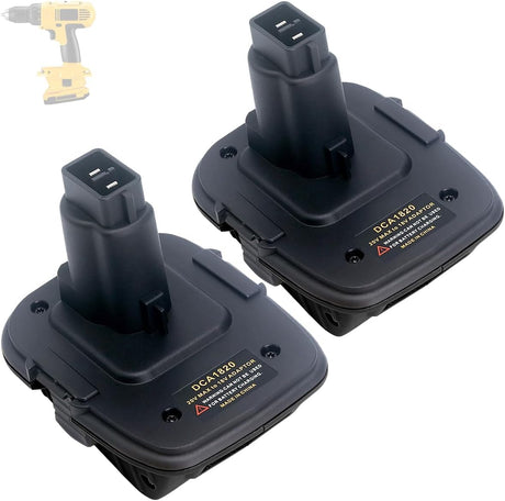ELEFLY 2 Pack 18V to 20V Adapter DCA1820 Compatible with 20V Lithium Battery DCB206 DCB204 DCB203, Compatible with 18V NiCad & NiMh Tool Battery DC9096 DC9098 ELEFLY