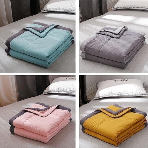 Duvet Quilt Comforter for All Seasons - Single Bedding, Cotton Blend, Soft and Pleasantly Warm, Machine Washable,Grey,140x200cm Generic