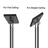 LALUZ Farmhouse Chandelier, 5-Light Kitchen Island Lighting with Clear Glass, Wood and Black Finish, 32 Inches LALUZ