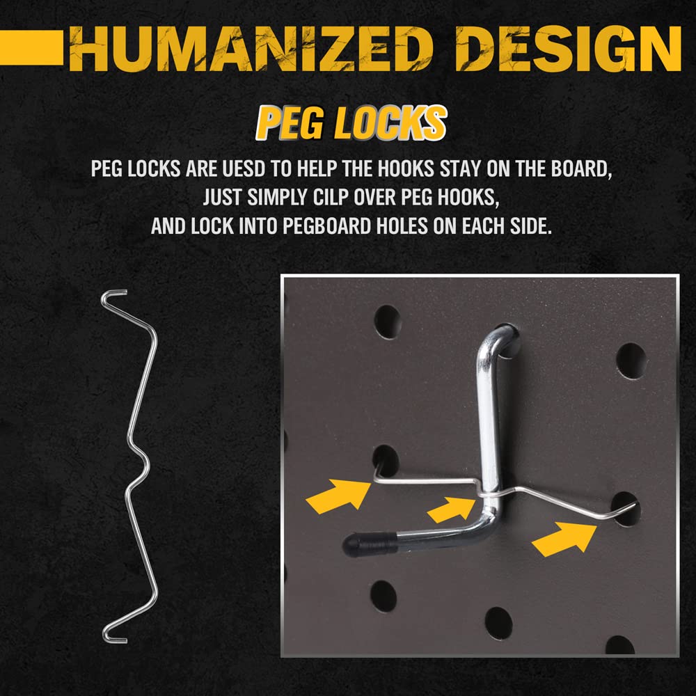 ELEAD 260 Piece Pegboard Hooks 1/8 and 1/4 inch peg Board Organizer Accessories with Pegboard Bins for Organizing Various Tools in The Garage Kitchen Bathroom Craft Room ELEAD