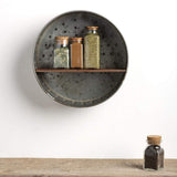 Primitives by Kathy Distressed Wall Shelf, 12.5 in Diameter, Metal and Wood Primitives by Kathy