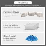 Rattaner 5 Pcs Outdoor Furniture Sets Patio Furniture Set with 45" Fire Pit Patio Couch Outdoor Chairs 60000 BTU Steel Propane Fire Pit Table No-Slip Cushions and Waterproof Covers, Light Grey Rattaner