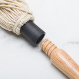 2 Pack Grilling Basting Mop, Large BBQ Mop Brushes with Wooden Long Handle and 6 Extra Replacements for Grill Barbecue Smoking Steak, 19.2+18 Inch, Kitchen Tools YJLMTCF