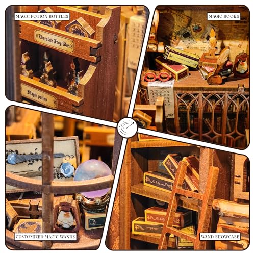 Book Nook Kit for Adults, Booknook DIY Miniature House Kit, 3D Wooden Puzzles for Adults, Wood Gifts for Book Lovers Women Friends - Magic Wand Shop