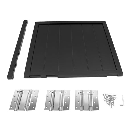 Cafe Door Swinging Door Wood Saloon Door Half Door for Kitchen Partition Doorways Bar, Single Wood Cafe Door Swinging Doors for Interior Entrance Partition Includes Hinges (Black, 35.4x35.4in) Pinelicorn