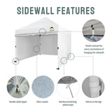 CROWN SHADES 10x10 Pop Up Canopy Tent Instant Commercial 1-Person Setup Patended Centerlock with 400D Silver Coated Fabric, 4 Sidewalls, 4" Wheels, 4 Upgraded Weights, Sto'N Go Bag, White CROWN SHADES