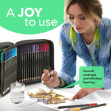 Castle Art Supplies 120 Watercolour Pencils Set with Extras | Quality Vibrant Pigments | Draw and Paint at the Same Time | For Adult Hobbyists, Professionals | In Carry-anywhere Travel Case Castle Art Supplies