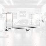 MonsterRax Overhead Garage Storage Racks 3x8’ Ceiling Mounted Shelving, Adjustable Hanging Organizer, Heavy Duty Steel, Holds 500 Pounds, Color: White, Adjustable from 24"-45" off the Ceiling MonsterRAX Storage Solutions