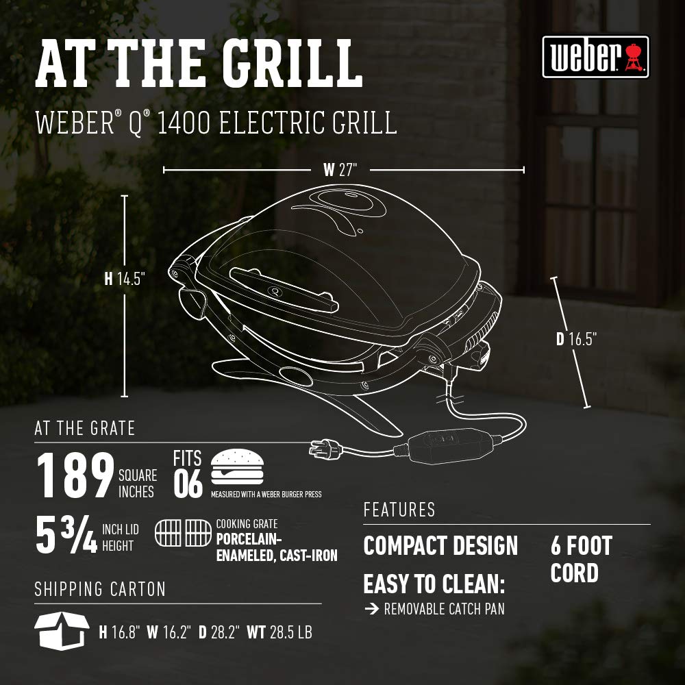 Weber Q1400 Electric Grill, Gray Weber