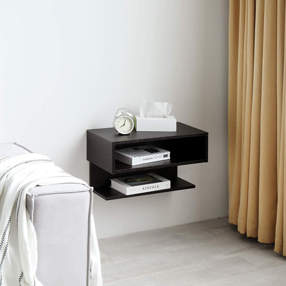 WELLAND Floating Nightstand Side Table.Wall Mounted Shelf with Drawer Storage for Living Room, Bedroom. - WoodArtSupply