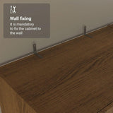 Madesa 4 Doors 4 Drawers Storage Cabinet Wardrobe with Shelves and Hanging Space 63 Inch Wooden Armoire Closet Organization Unit for Bedroom and Office - Rustic Madesa