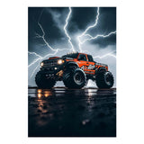 Monster Truck Black Sky Lightning Roar 5D Diamond Painting Kits for Adults Beginners DIY Diamond Art Kit Large Gem Painting Full Round Drill Diamond Dots Gem Art Crafts for Home Wall Decor Gifts 8"x12 QMNBTES