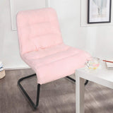 Zenree Upholstered Durable Metal Modern Chair with Soft Cushion, Pink - Ideal for Bedrooms, Living Rooms, Dorms, Indoor Spaces, Accent and Lounging Zenree