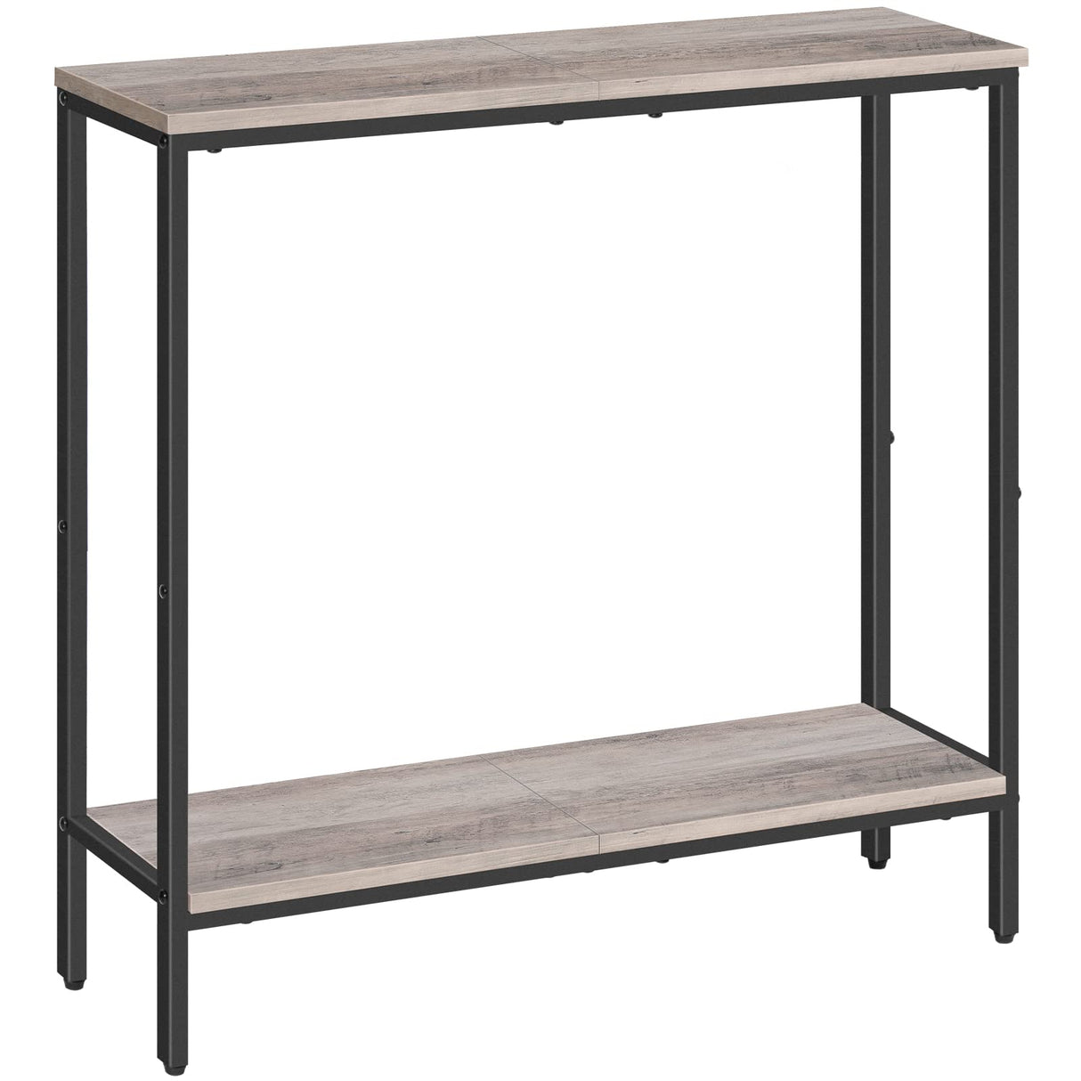 HOOBRO 29.5 Inches Console Table, Narrow Entryway Table with Shelves, Small Sofa Table, Side Table, Display Table, for Hallway, Living Room, Bedroom, Foyer, Greige and Black BG22XG01 HOOBRO