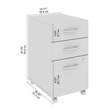 Bush Business Furniture Studio C 3 Drawer Mobile File Cabinet-Assembled, Rolling Document Storage for Home or Professional Office, 16W, Natural Elm Bush Business Furniture