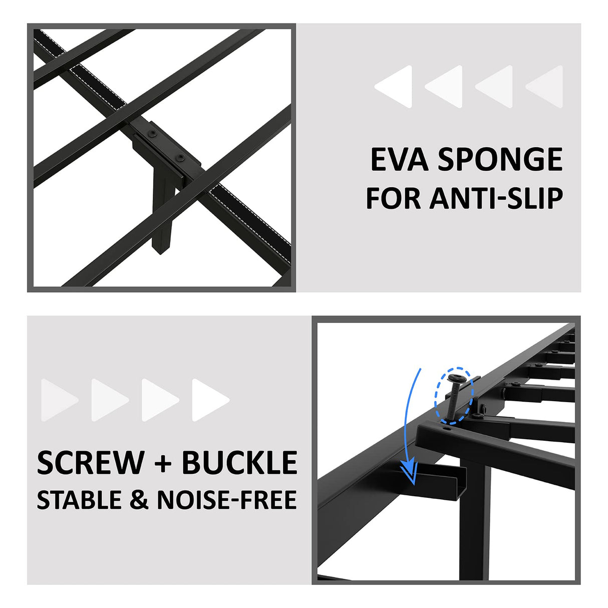 AMERLIFE Industrial King Size Bed Frame with Charging Station and 2-Tier Storage Headboard – No Box Spring Needed, Noise-Free, Dark Brown AMERLIFE