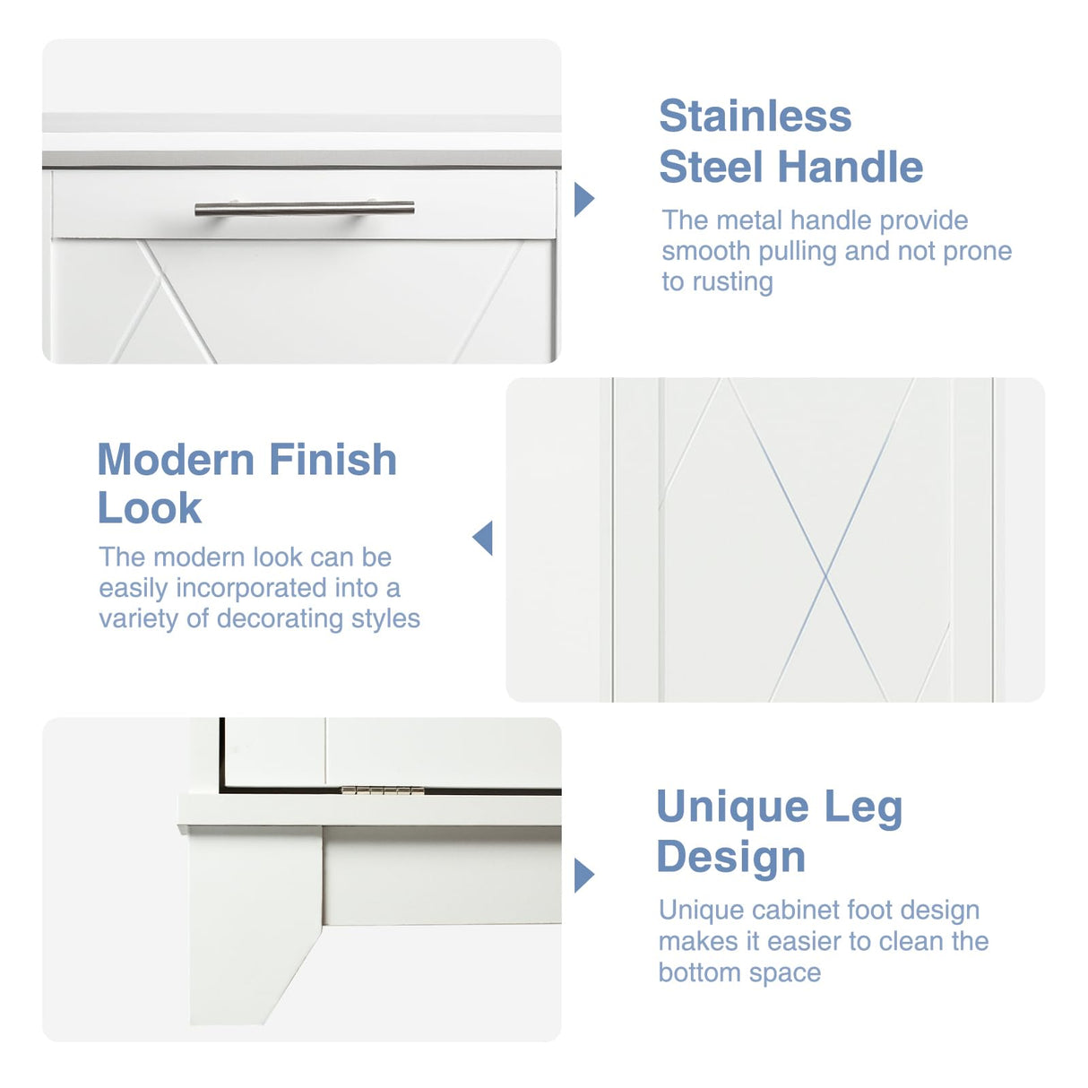 FiveWillowise Tilt Out Trash Cabinet, Kitchen Trash Can Cabinet w/Negative ion and deodorizing Function, Dog Proof 20 Gallon Garbage Can Cabinet for Kitchen, Bathroom, Living Room, White FiveWillowise