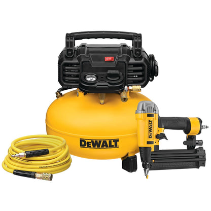 DEWALT DWFP1KIT 18 Gauge Brad Nailer and 6 Gallon Oil-Free Pancake Air Compressor Combo Kit - WoodArtSupply