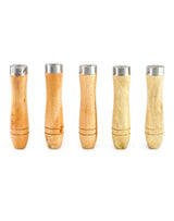 QWORK Wooden File Handle with Strong Metal Collars, 5 Pack Ergonomic Handle Easy Installation File Cutting Tool Craft for 4'' - 7'' Metal File, Wood File, Screwdriver, Hand Drill QWORK