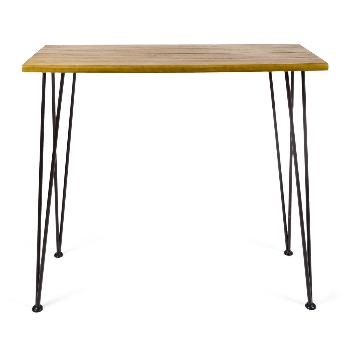 Christopher Knight Home Denali Outdoor Industrial Acacia Wood Bar Set with Finished Iron Frame, Teak Finish / Rustic Metal Christopher Knight Home