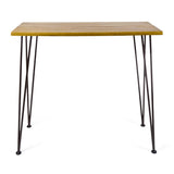 Christopher Knight Home Denali Outdoor Industrial Acacia Wood Bar Set with Finished Iron Frame, Teak Finish / Rustic Metal Christopher Knight Home