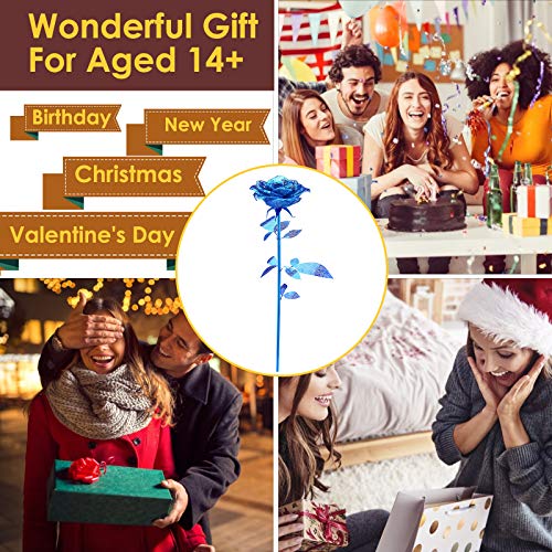 Piececool 3D Metal Puzzles Rose Flower Model Kits, Artificial Fake Flowers Metal Building Blocks DIY 3D Puzzle for Adults, for Father Mothers Valentines Day, 15Pcs