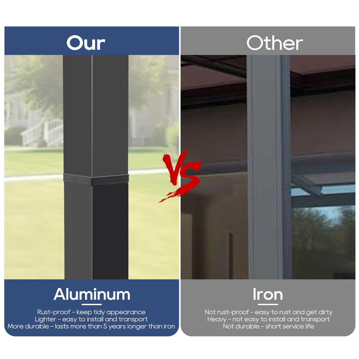 ONLYCTR 10'X10' Outdoor Retractable Pergola, Aluminum Outdoor Pergola with Retractable Sun Shade Canopy, Heavy Duty Pergolas Shelter Pergola for Garden, Porch, Poolside, Backyard BBQ ONLYCTR