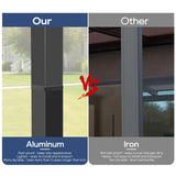 ONLYCTR 10'X10' Outdoor Retractable Pergola, Aluminum Outdoor Pergola with Retractable Sun Shade Canopy, Heavy Duty Pergolas Shelter Pergola for Garden, Porch, Poolside, Backyard BBQ ONLYCTR