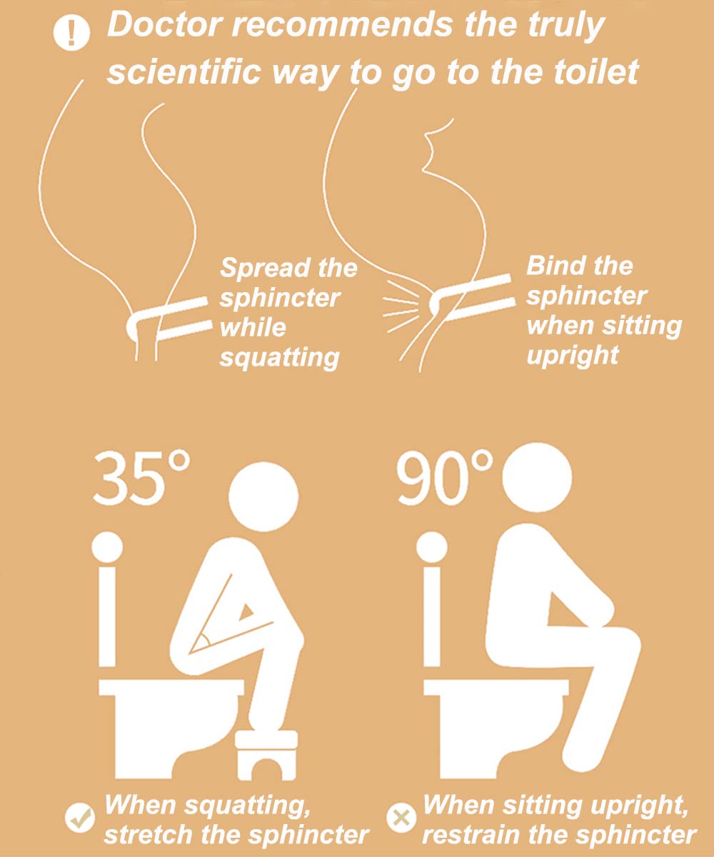 Bamboo Toilet Stool for Adults, 6.5" Poop Stool, Bathroom Toilet Potty Stool with Non-Slip Mat for Adults Children, Original Simple Design Healthy Portable Adult Toilet Poop Stool.(Wood) Healthy Gifts JACNITAD