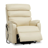 DYNOX 350 LBS Power Lift Recliner Chair for Elderly, Medium Size Dual Motor Lay Flat Infinite Positions Recliner with Heat & Massage(9188,Faux Leather,Cream) DYNOX