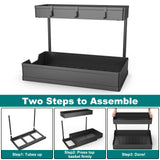 2-Tier Under Sink Organizers, 2 Pack Sliding L-shape Cabinet Organizers Narrow Space Storage Multi-purpose Sink Organizer for Bathroom Kitchen Drawer(Black 2 ) NATURE'S SOURCE