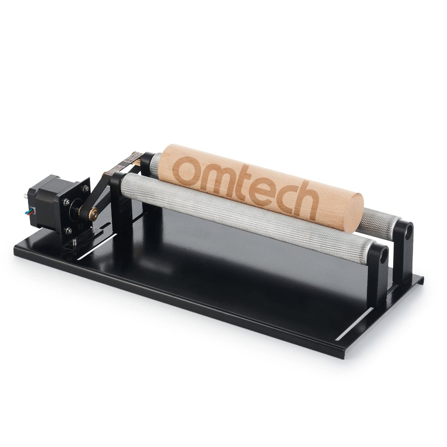 OMTech Rotary Axis Attachment for 40W co2 Laser Engraver, Barrel Rolling Cylinder Surface Rotation Platform for K40 Laser Engraver, 360 Degree Rotating Axis - WoodArtSupply