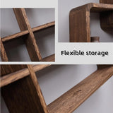 YWSXHS Collectibles Display Case, Wooden Cubby Box Display Shelf Organizer Storage, Wall Mountable Curio Display Case, Wall Mounted Shelves for Bedroom, Corridor, Entrance, Living Room, Office(Small) YWSXHS