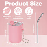 Mini Tumbler Shot Glass with Straw 3 oz Sublimation Shot Glass Tumblers Set Cups Mini Shot Tumbler with Lid and Straw for Hot and Cold Beverages for Wedding Birthday Bachelorette Party Favors (6pack) Tamarac