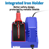 WEP 926LED V1 110W Soldering Iron Station Kit with Solder Wire, 5 Soldering Tips, Tip Cleaner, Tweezers, Desoldering Pump with Precision Temperature Control, Sleep Mode, ℉/℃ WEP