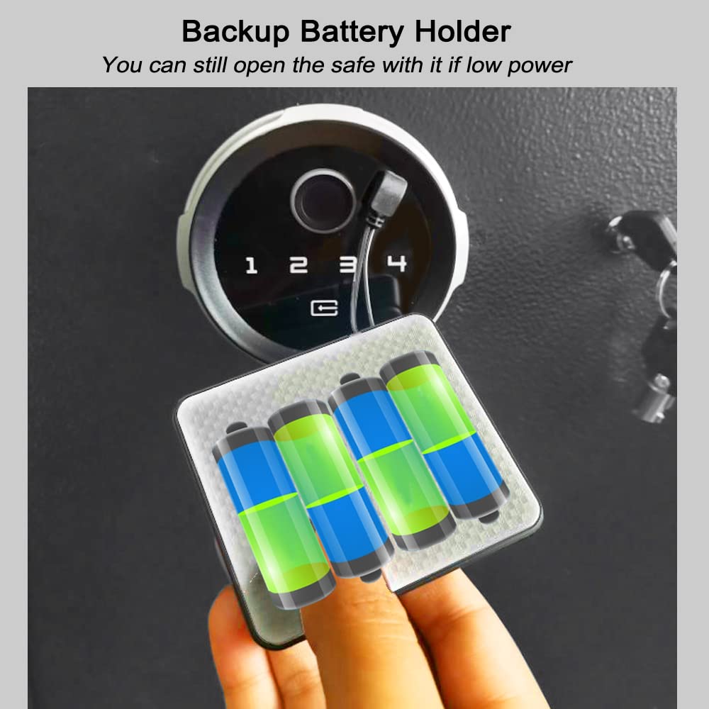 Biometric Wall Safe, Hidden Fingerprint Security Wall Safe, In Wall Safe Between Studs, Perfect for Home/Office/Hotel, Secure Handgun, Documents, Jewelry, Valuables Black LANGGER V