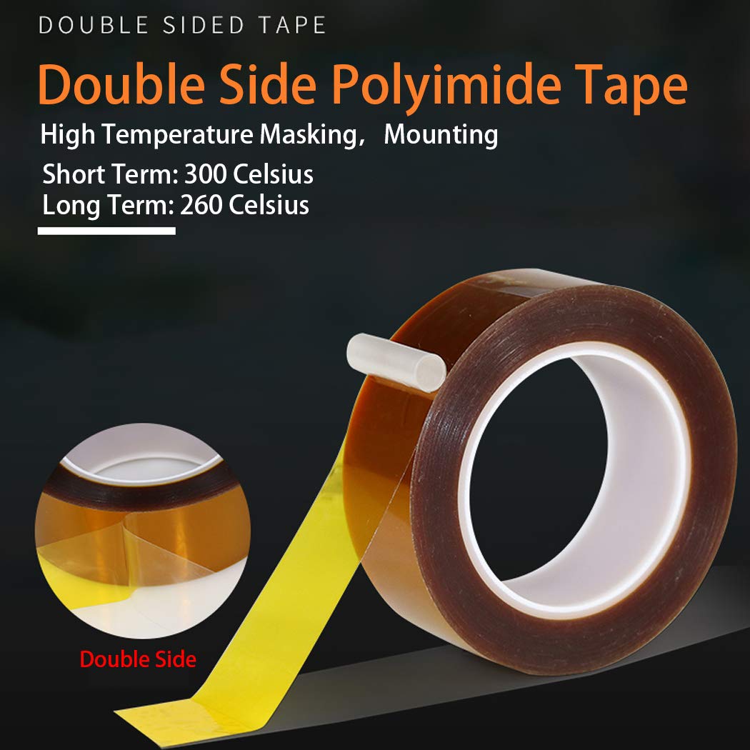 APT, Double Side Polyimide Adhesive Tape, HighTemperature and Heat Tape, for Masking, Soldering, Electrical, 3D Printer Application. (0.5" x 36Yd) - WoodArtSupply