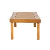 Christopher Knight Home Havets 3 Pieces Outdoor Acacia Furniture Set, Slat Panel Couch, Spacious Seating Armchair, 6" Thick Cushions Sofa and Coffee Table Set for Backyard Garden Balcony, Teak+Beige Christopher Knight Home