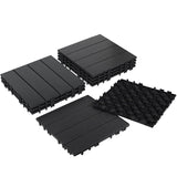 Neoaider 9PCS Plastic Interlocking Decking Tiles 12" x 12", Waterproof Outdoor Flooring All-Weather, Patio Floor Decking Tile for Garden Porch Poolside Balcony Backyard, Dark Grey Neoaider