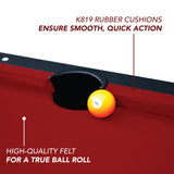 Spartan 6-ft Pool Table with Table Tennis Top - Black with Red Felt Hathaway