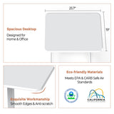 DUMOS Small Standing Desk Mobile Portable Rolling Laptop Desk on Wheels, Adjustable Height Table for Home Office, 19 Inch, Mroden White DUMOS