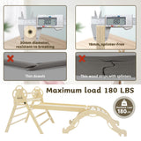 Pikler Triangle Set 7in1 Montessori Foldable Wooden Baby Climbing Toys for Toddlers 18months-6years Inside Jungle Play Gym for Kids,Indoor Playground with Ramp,Arch and Ladder dbodb