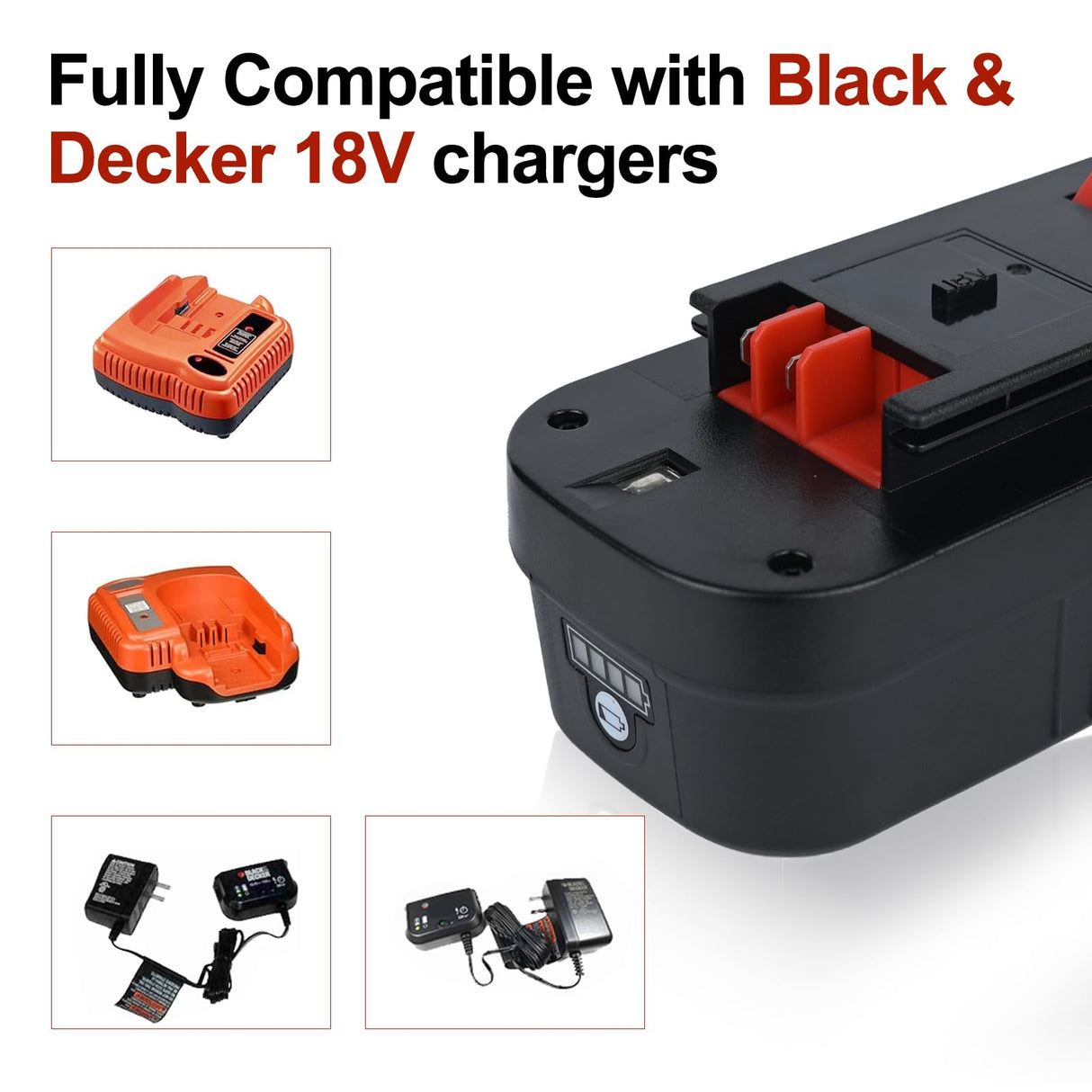 Xeanerol 18V 7.0Ah HPB18 Lithium Battery Replacement for Black and Decker 18V Battery 244760-00 HPB18 Battery A1718 A18 A18E A18NH HPB18-OPE FS180BX FS18BX FS18FL FSB18 Firestorm 18V Battery Xeanerol