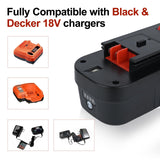 Xeanerol 18V 7.0Ah HPB18 Lithium Battery Replacement for Black and Decker 18V Battery 244760-00 HPB18 Battery A1718 A18 A18E A18NH HPB18-OPE FS180BX FS18BX FS18FL FSB18 Firestorm 18V Battery Xeanerol