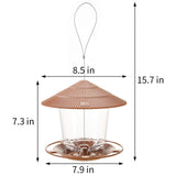 Hanizi Hanging Bird Feeder Squirrel Proof for Outdoor Wild Bird Seed, Brown Hanizi