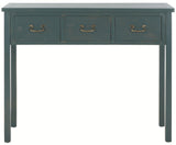 SAFAVIEH Home Collection Cindy Farmhouse Dark Teal 3-Drawer Console Table Safavieh