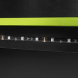 HZSMHDZKJ Full Size Esports Style Loft Bed with Desk, Multi-Storage Shelves, LED and Charging Station, Wooden Gaming Loft Bed Frame with Ladder and Safety Guardrail for Kids Teens Adults (Green) HZSMHDZKJ